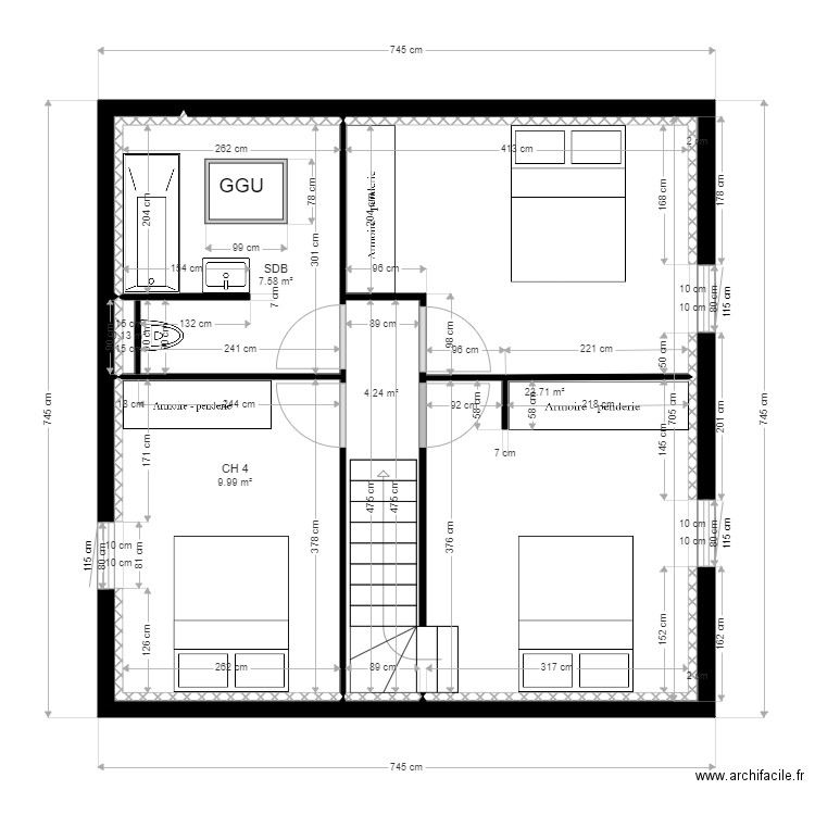 maison étage. Plan de 0 pièce et 0 m2