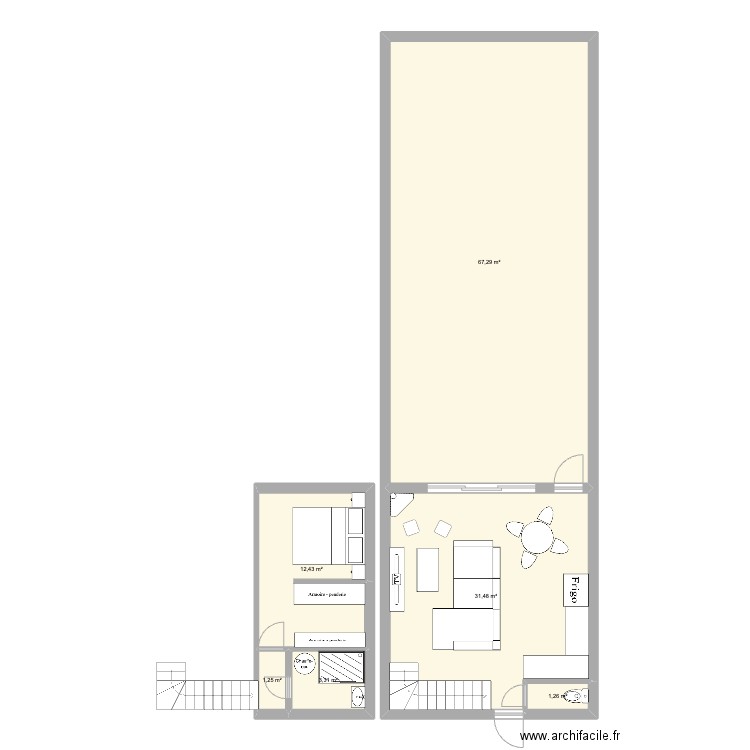 Maison 1. Plan de 6 pièces et 117 m2