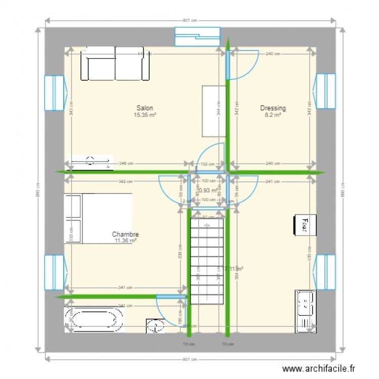 Projet de réhabilitation . Plan de 0 pièce et 0 m2