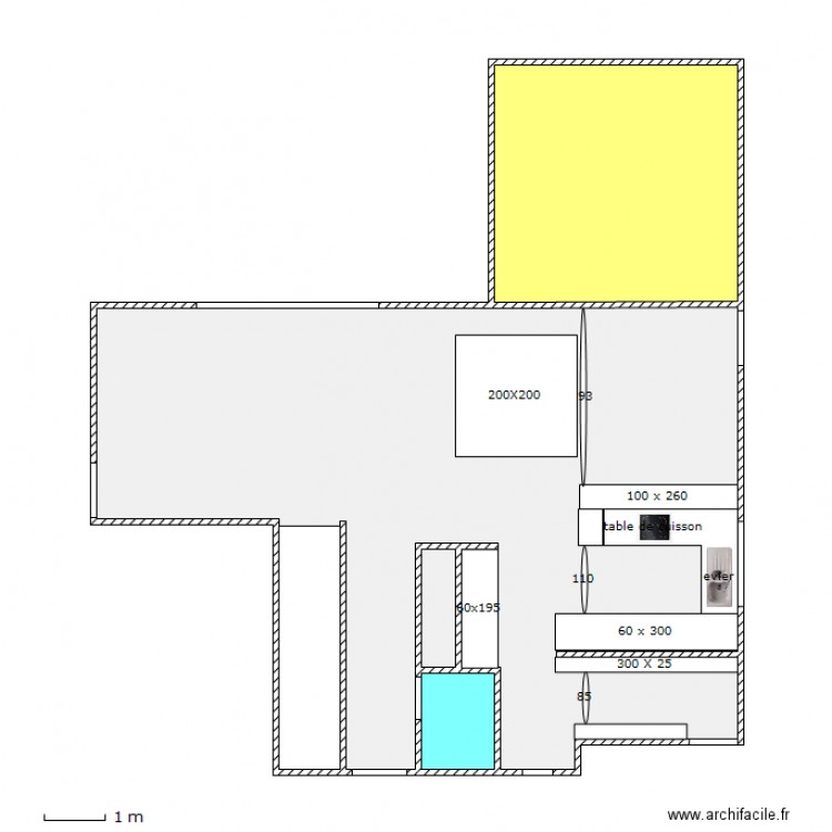 Cuisine et SAM. Plan de 0 pièce et 0 m2