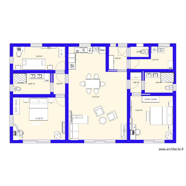 Plans Noms Lyon. Plan de 11 pièces et 103 m2