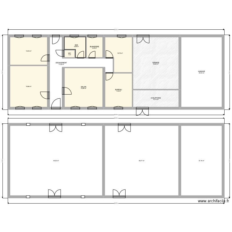 PECHABOU 1. Plan de 15 pièces et 369 m2