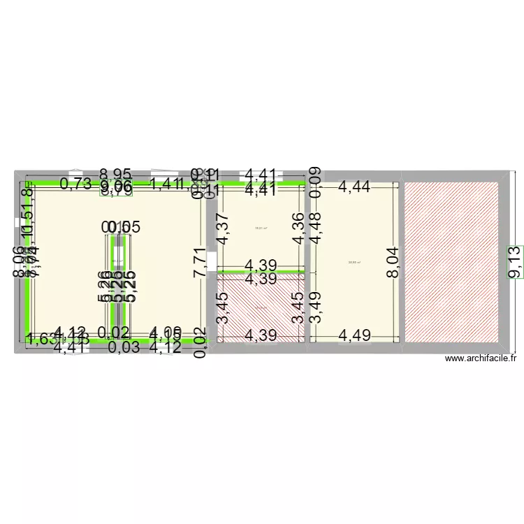 maison avec isolation. Plan de 