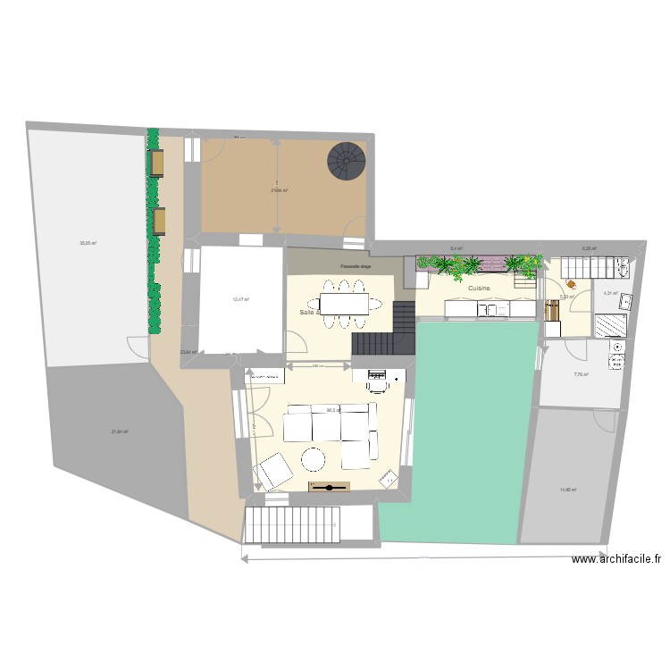 PLAN DES TOITUREs. Plan de 38 pièces et 555 m2