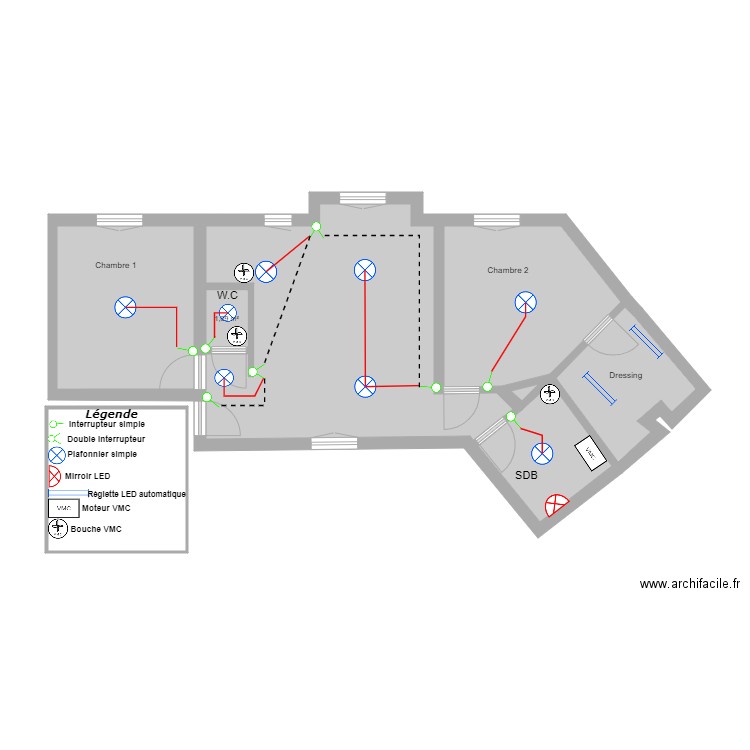 PLAN DELAMS éclairage & VMC. Plan de 0 pièce et 0 m2