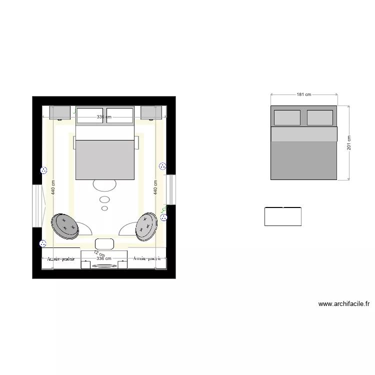 Saint Briac Chambre 1. Plan de 