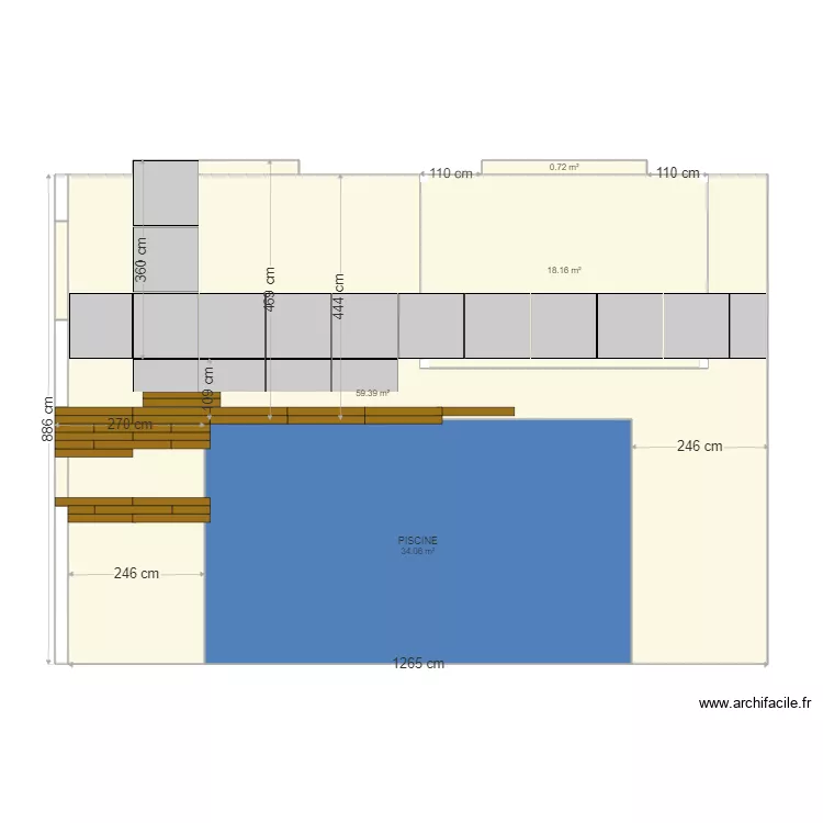 terrasse. Plan de 