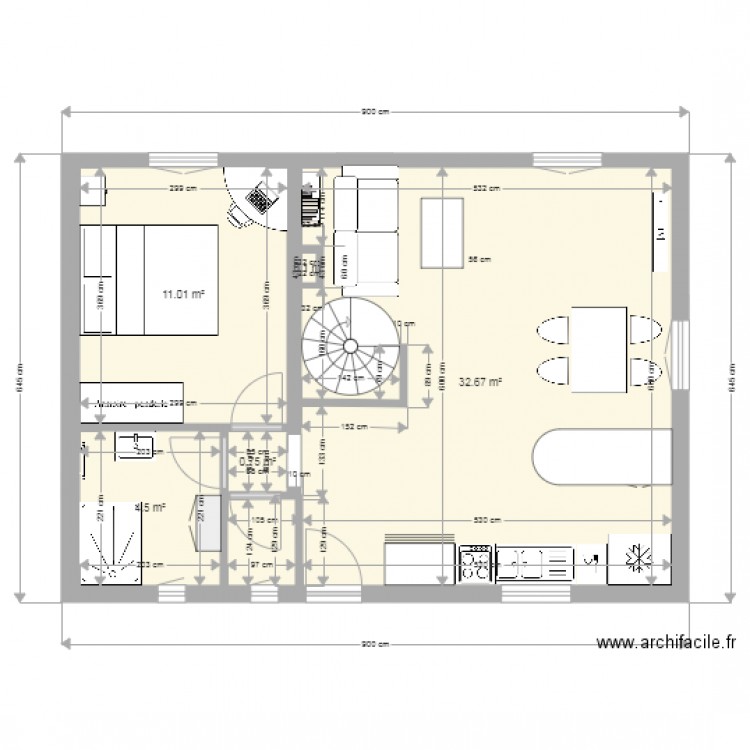 Ardillier 9m 6m5 etage. Plan de 0 pièce et 0 m2