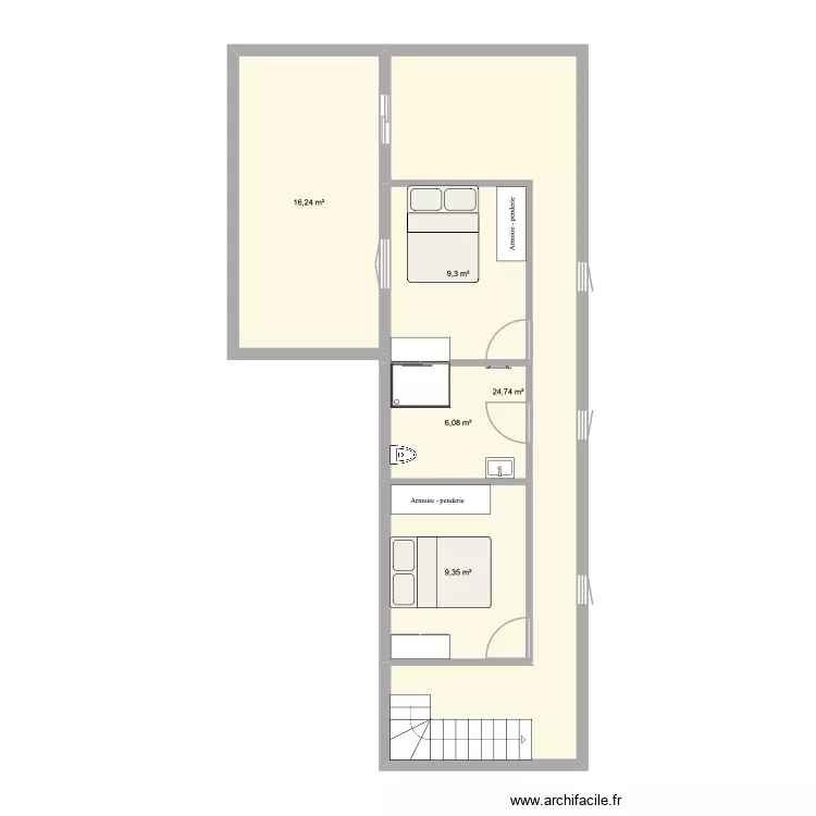 Bourdon Antonin &eacute;tage. Plan de 5  et 66 m²