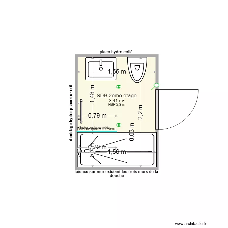 Nébias SDB 2eme Étage. Plan de Nébias SDB 2eme Étage. Plan de