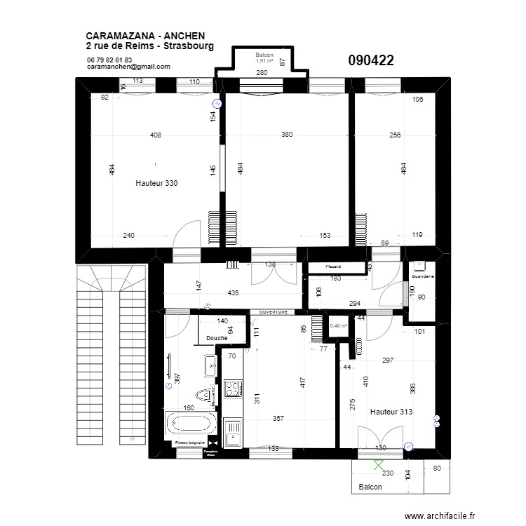 Plan Reims 090422. Plan de 8 pièces et 99 m2