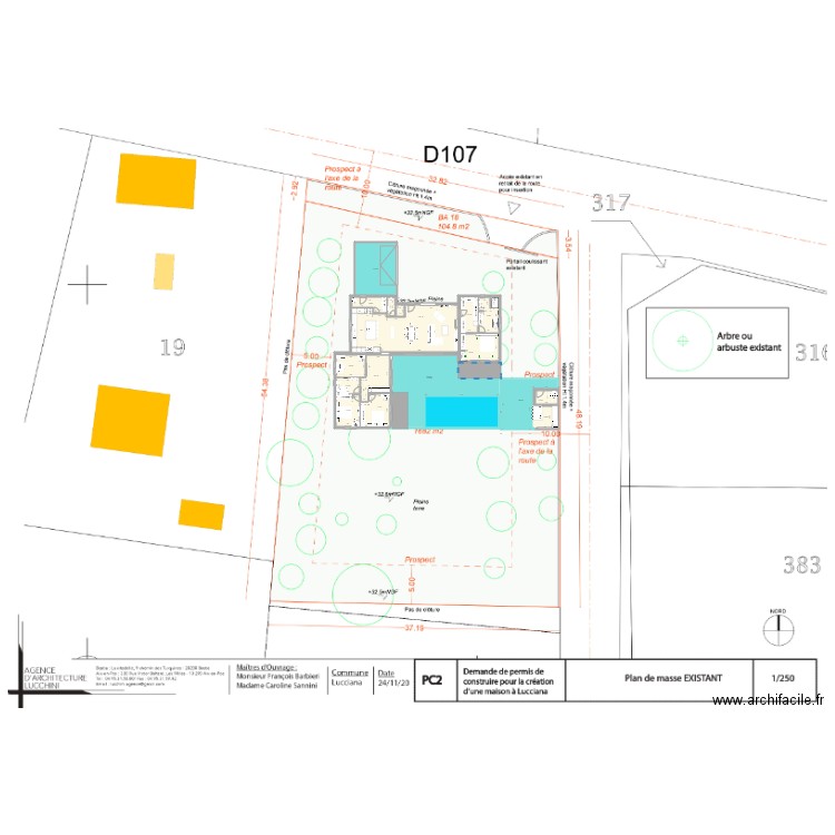 cuisine . Plan de 17 pièces et 382 m2