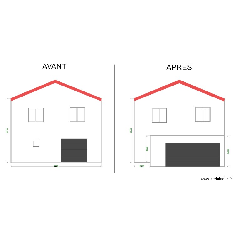 plan de coupe. Plan de 3 pièces et 111 m2