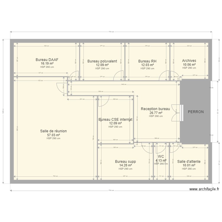 Projet Notre deame . Plan de 11 pièces et 186 m2