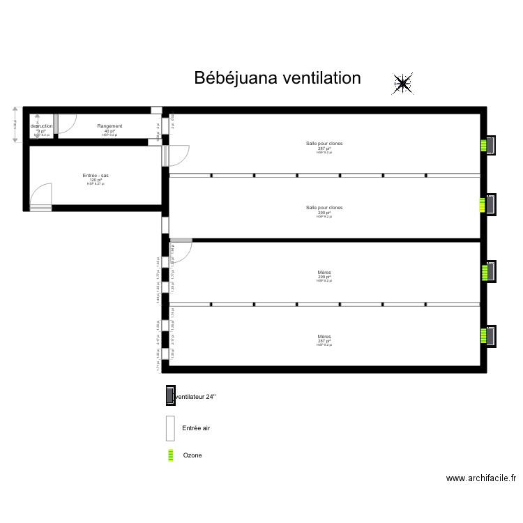 Bébéjuana ventilations. Plan de 0 pièce et 0 m2