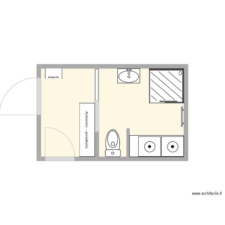 MATHILDE PEULLIER. Plan de 2 pièces et 8 m2