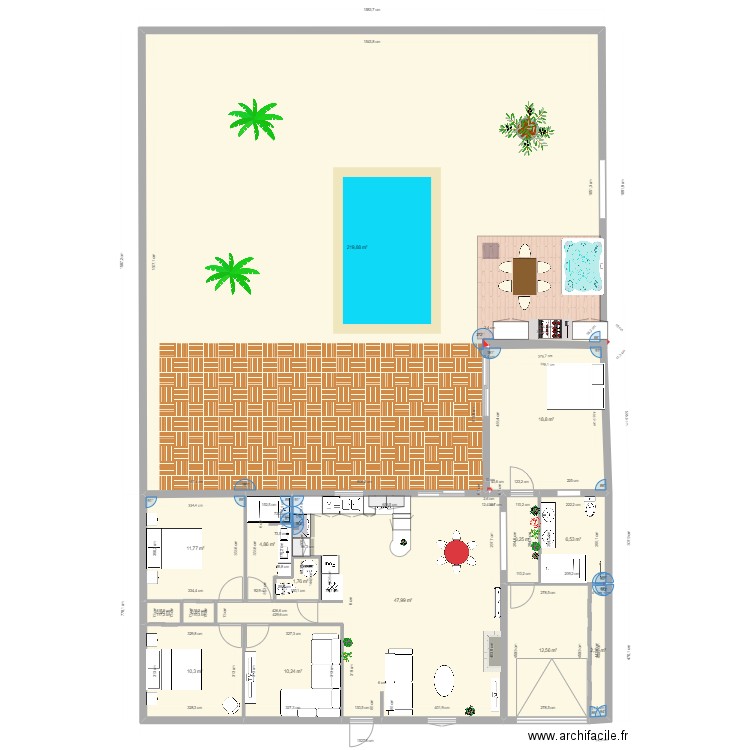 plan mel jul 24. Plan de 14 pièces et 352 m2