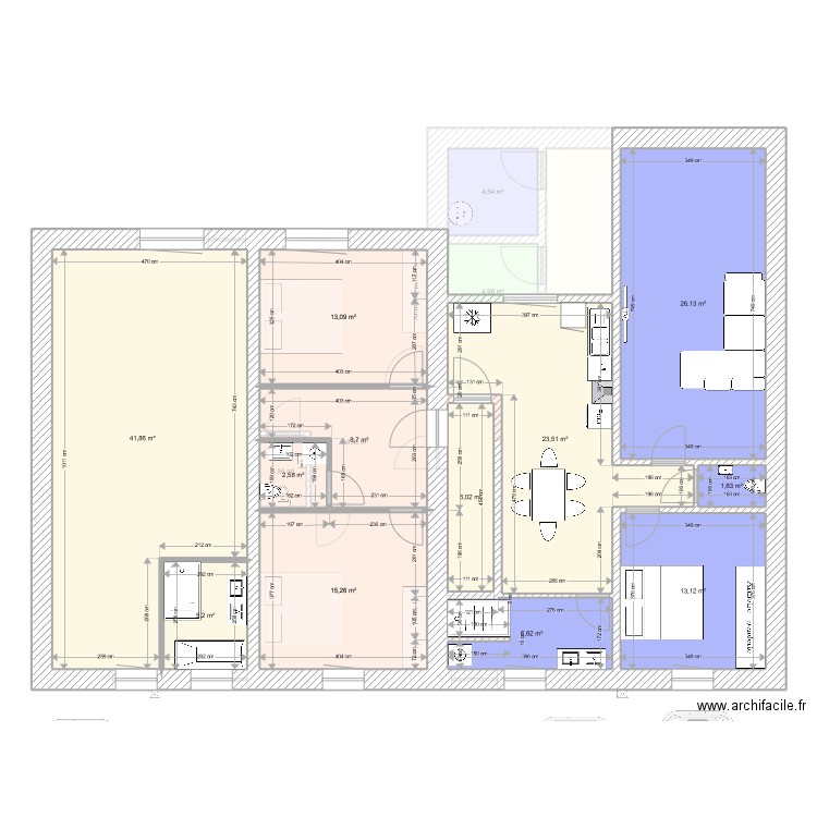 Henriville amenagement 3. Plan de 24 pièces et 338 m2