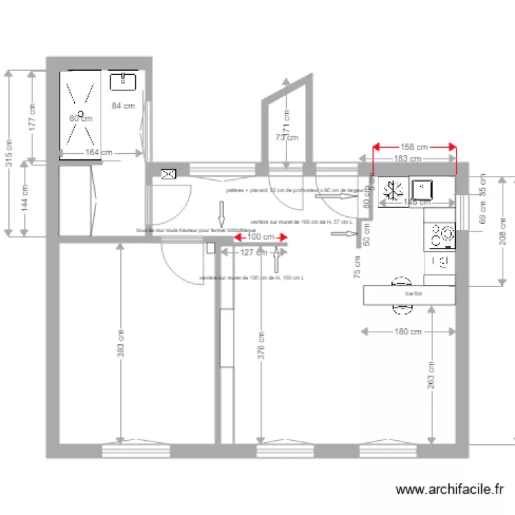Appartement Olivier Eglem version d&eacute;finitive . Plan de 