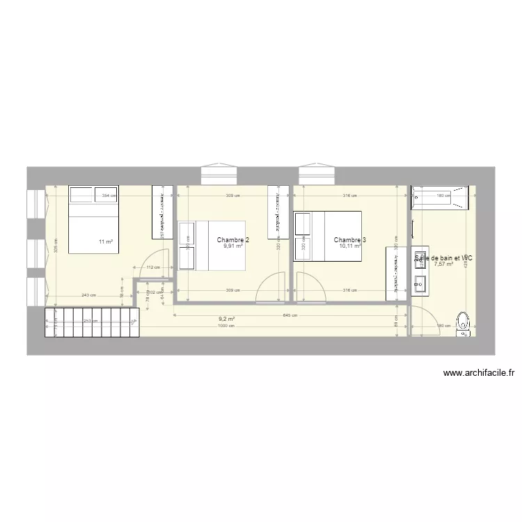 1er ETAGE  APPART ROUERGUE. Plan de 