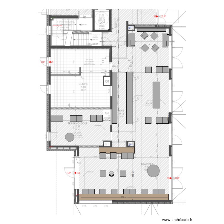 brasserie try out. Plan de 0 pièce et 0 m2