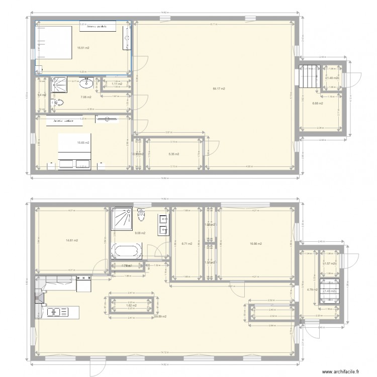 maison splitlevel. Plan de 0 pièce et 0 m2