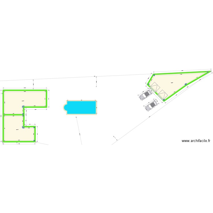 PSenlis 01.5 en L. Plan de 3 pièces et 229 m2