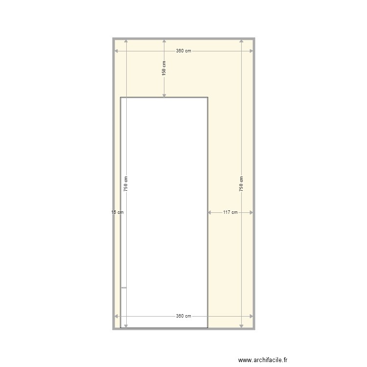 wall 46 door X 3. Plan de 1 pièce et 27 m2