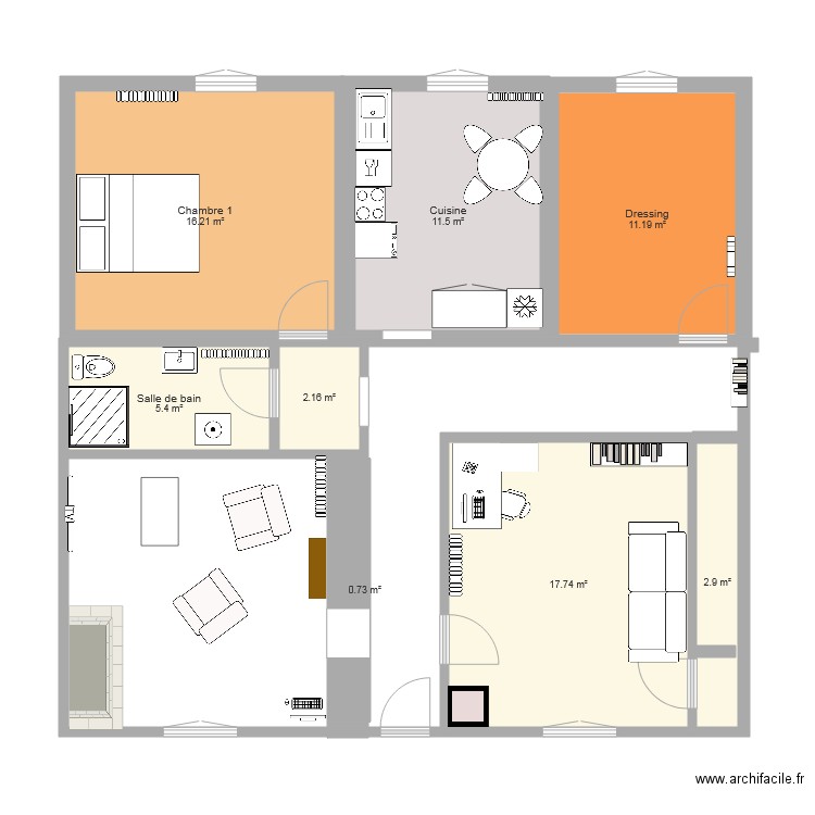 Maison archi facile. Plan de 0 pièce et 0 m2