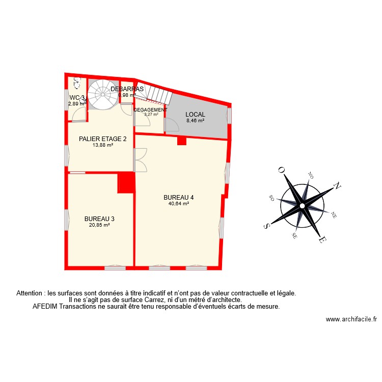 BI8242 ETAGE 2 EF. Plan de 10 pièces et 97 m2