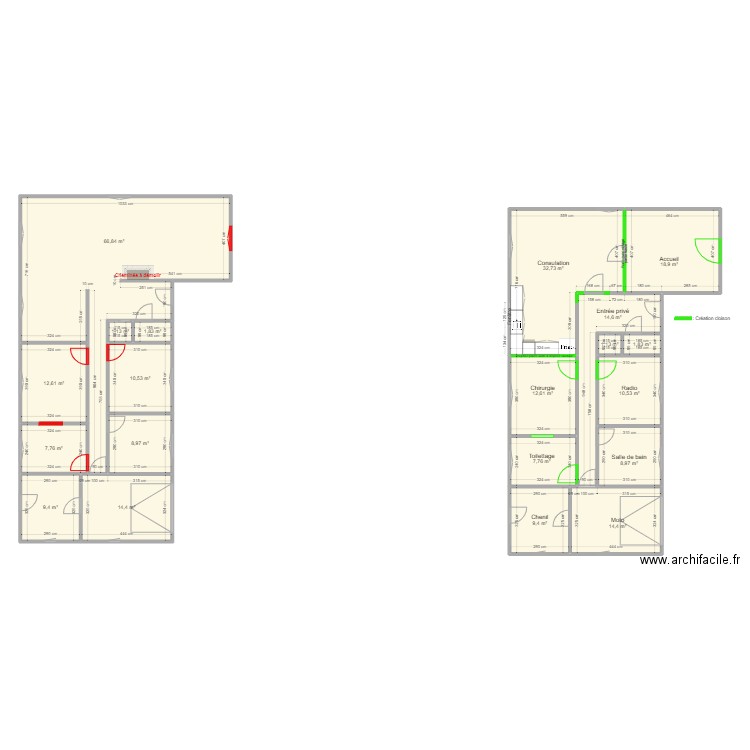 KAKKERT  Baye. Plan de 20 pièces et 266 m2