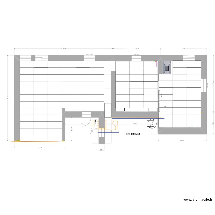 plaques poly 110. Plan de 3 pièces et 81 m2