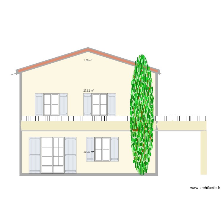 Façade restaurant coté ouest. Plan de 0 pièce et 0 m2