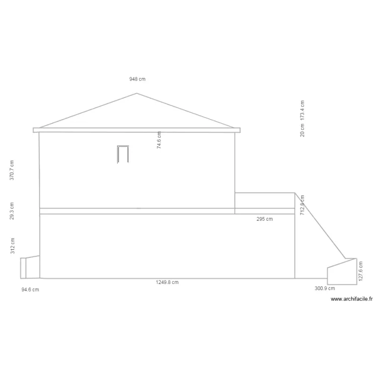 FACADE NORD MODIFIEE. Plan de 