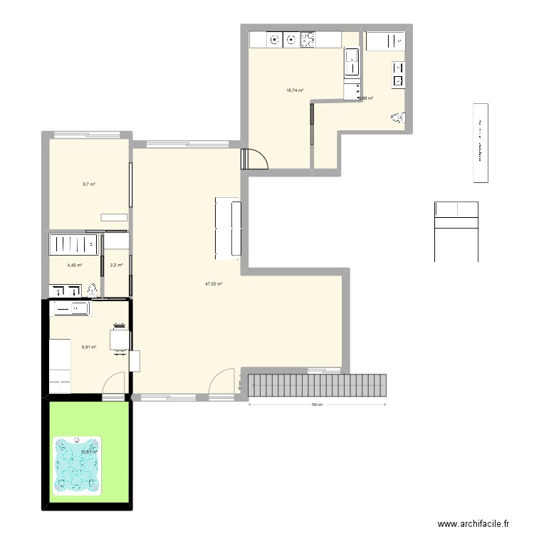 STUDIO 4. Plan de 8 pièces et 109 m2