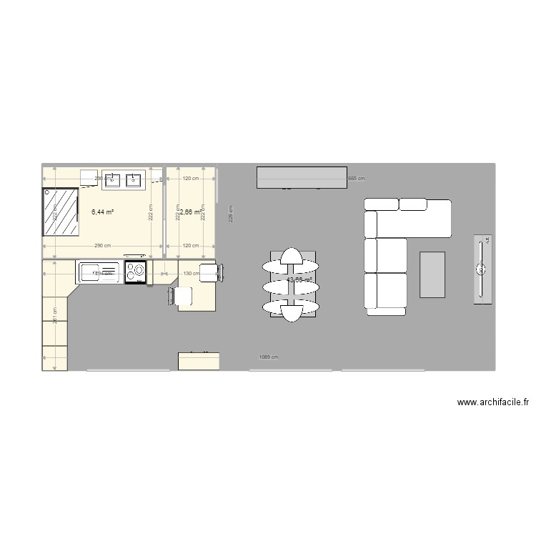 appartement guenange 2. Plan de 3 pièces et 54 m2