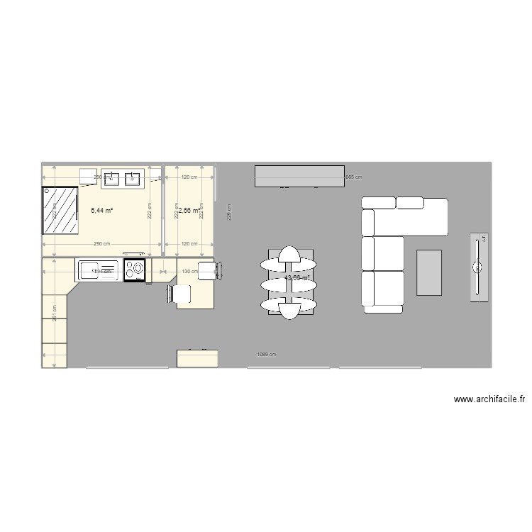 appartement guenange 2. Plan de 3 pièces et 53 m2