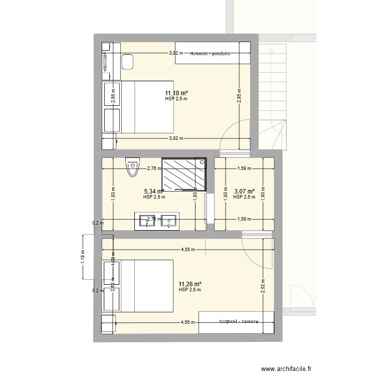 PLAN AVEC ETAGE. Plan de 0 pièce et 0 m2