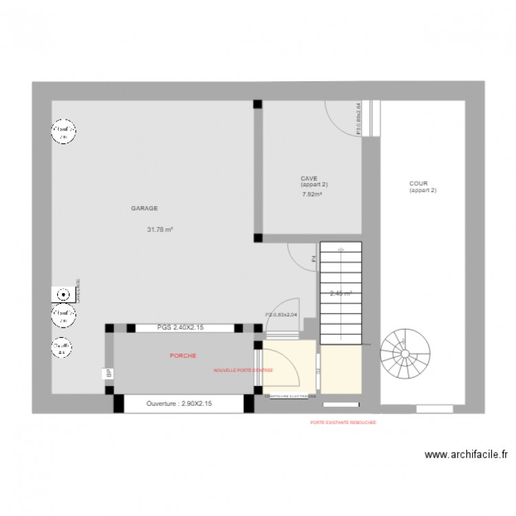 PLAN RDC OPTION 3. Plan de 0 pièce et 0 m2