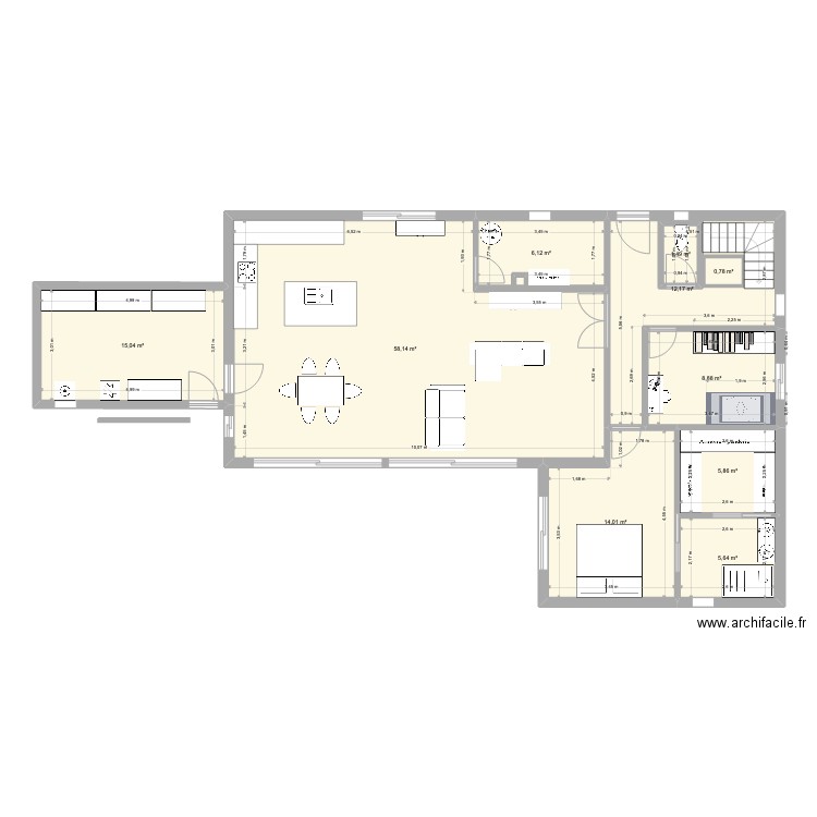 interieur. Plan de 10 pièces et 131 m2