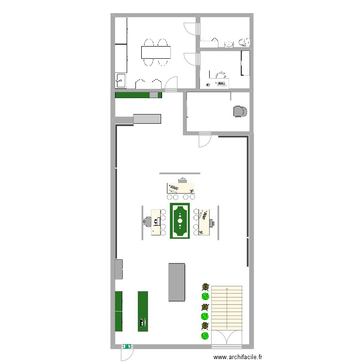 gdo. Plan de 5 pièces et 184 m2