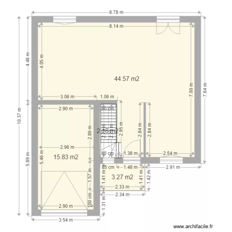 Mennecy maison RDC. Plan de 