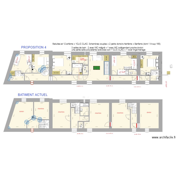 ETAGE PROPOSITION 4 B. Plan de 0 pièce et 0 m2