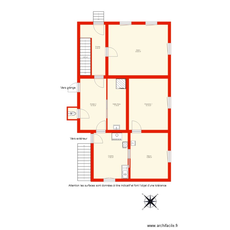 BI 3304 rdc non côté. Plan de 0 pièce et 0 m2