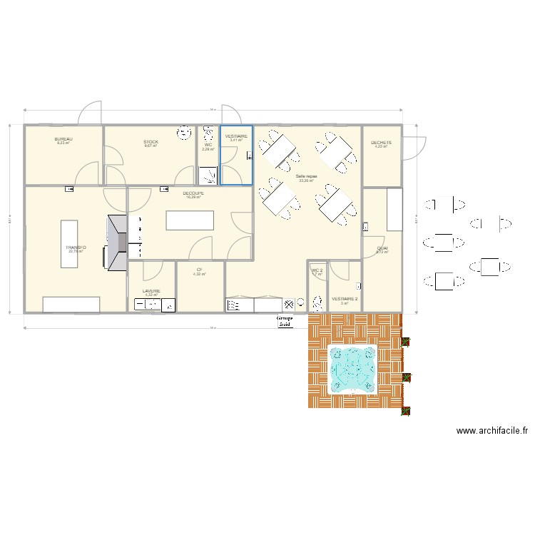 Transfo-table d'hôtes. Plan de 13 pièces et 122 m2