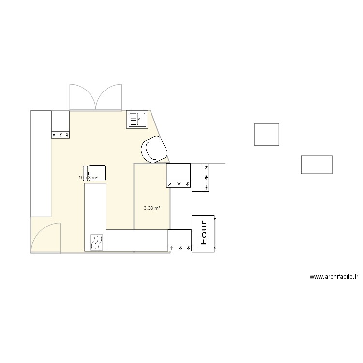 CUISINE3 VARIANTE2. Plan de 0 pièce et 0 m2