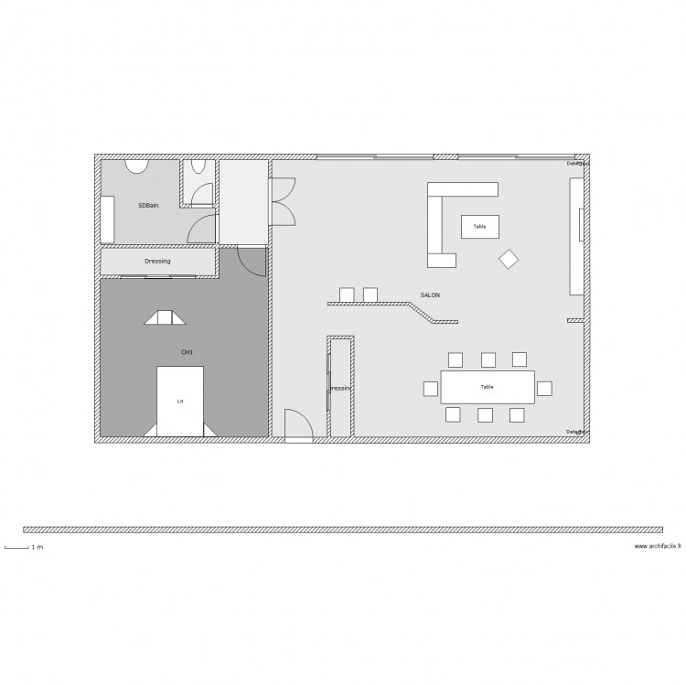 Chambre d'Hotel Avec Couloir . Plan de 0 pièce et 0 m2