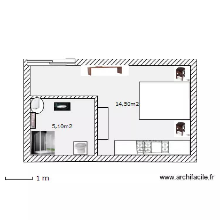 128 fauriel_Annexe chambre. Plan de 