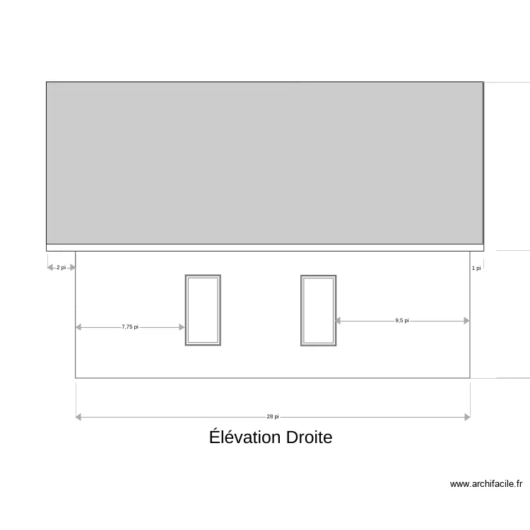 Élévation Droite (Chalet). Plan de Élévation Droite (Chalet). Plan de