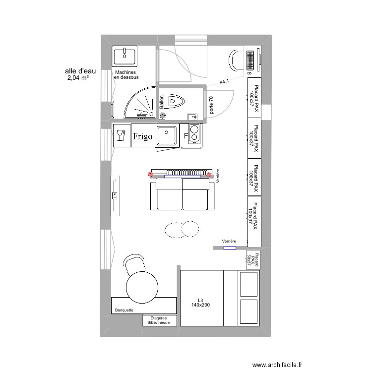 gladys nollet travaux. Plan de 0 pièce et 0 m2
